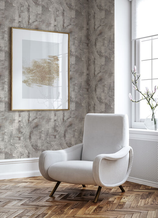 Abe Light Grey Geo Wallpaper