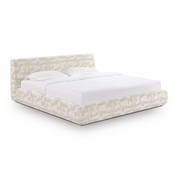 Isla Cream Jacquard Pattern King Bed