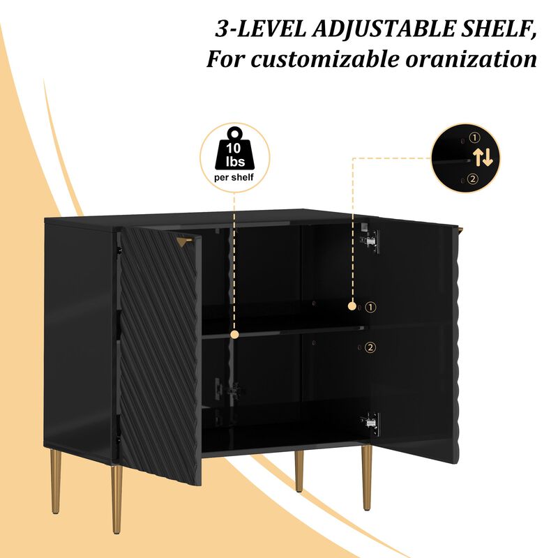 2-Door Locker Accent Storage Cabinet with Tapered Support Legs