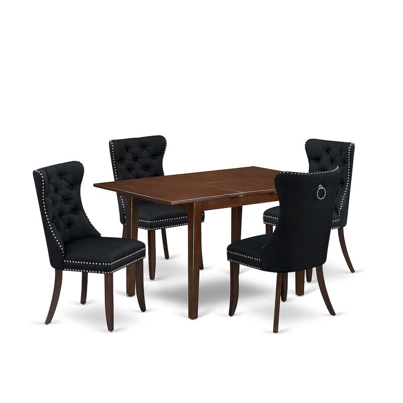 5 Piece Kitchen Set Consists of a Rectangle Dining Table with Butterfly Leaf