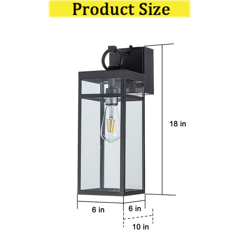 1 Light Black Dusk to Dawn Sensor Outdoor Wall Lantern Coach Sconces Light with Clear Glass and built-in GFCI Outlets (1-Pack） image number 5
