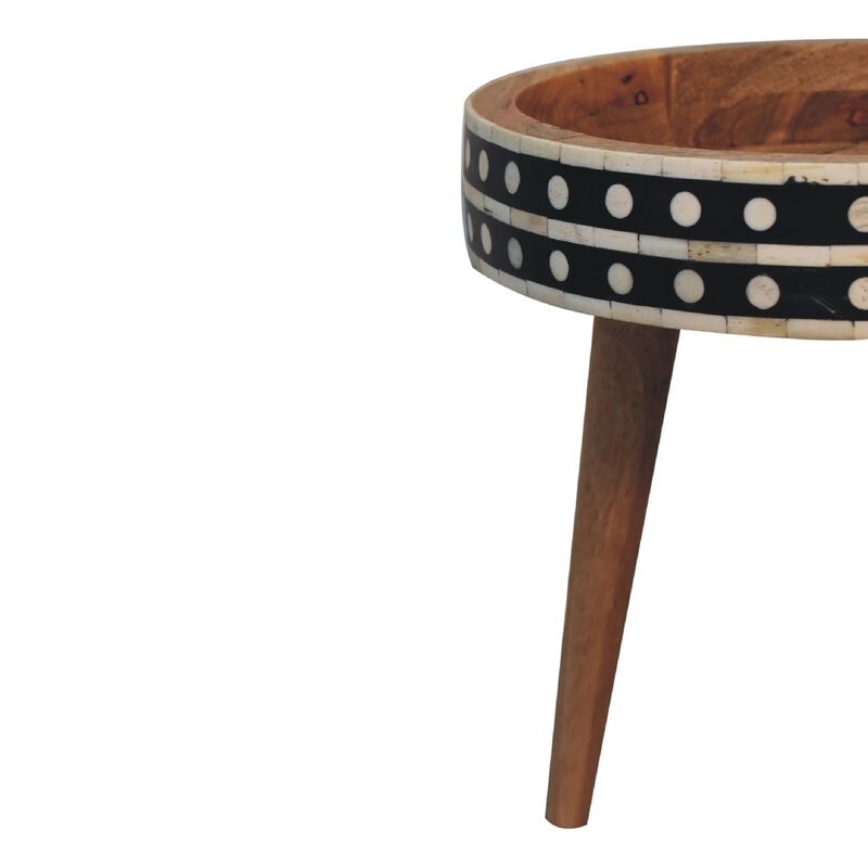 Artisan Furniture Solid Wood Mini Pattern Nordic End Table , Brown image number 6