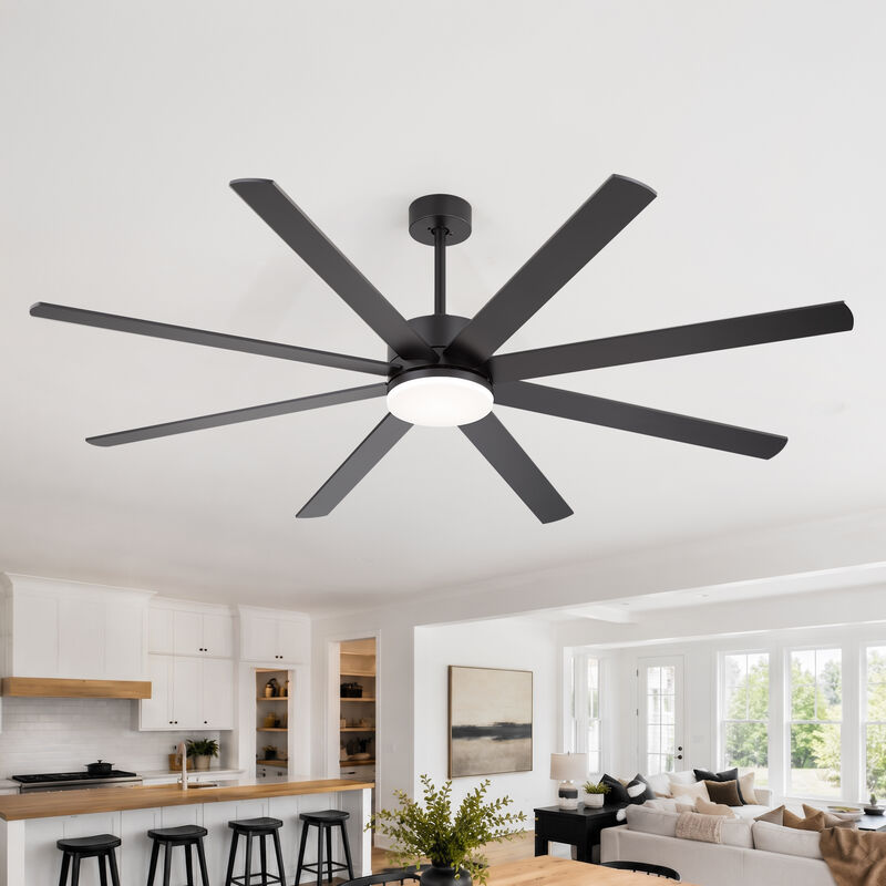 Breezary 72 In LED Ceiling Fan with Light, 3 CCT Color, DC Motor,8 Aluminum Blade, 6 Speed Remote image number 2