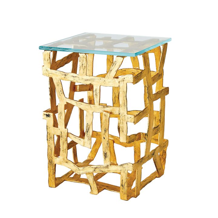 Fragments End Table- Gold