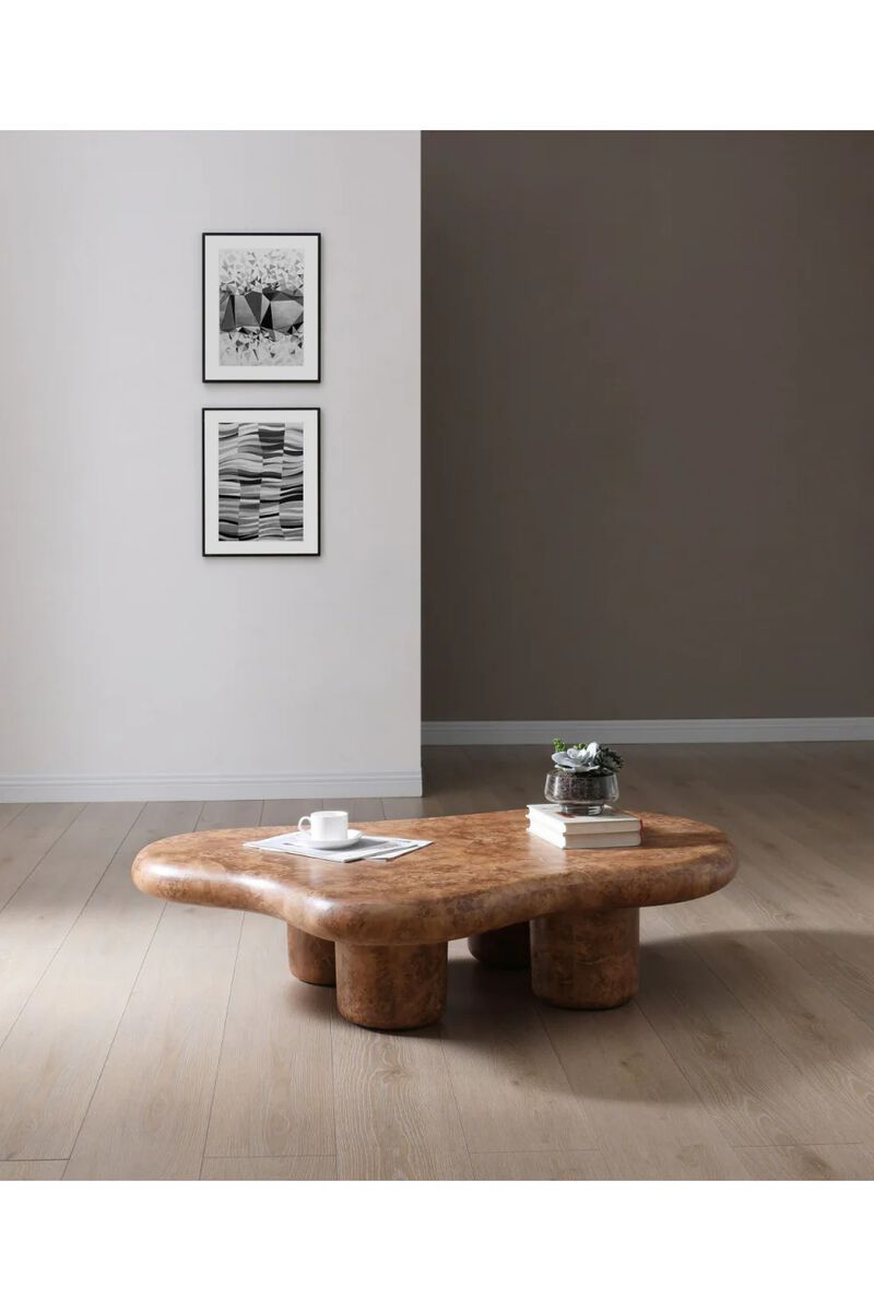 Burl Wood Freeform Coffee Table | OROA Modern Weskan image number 7