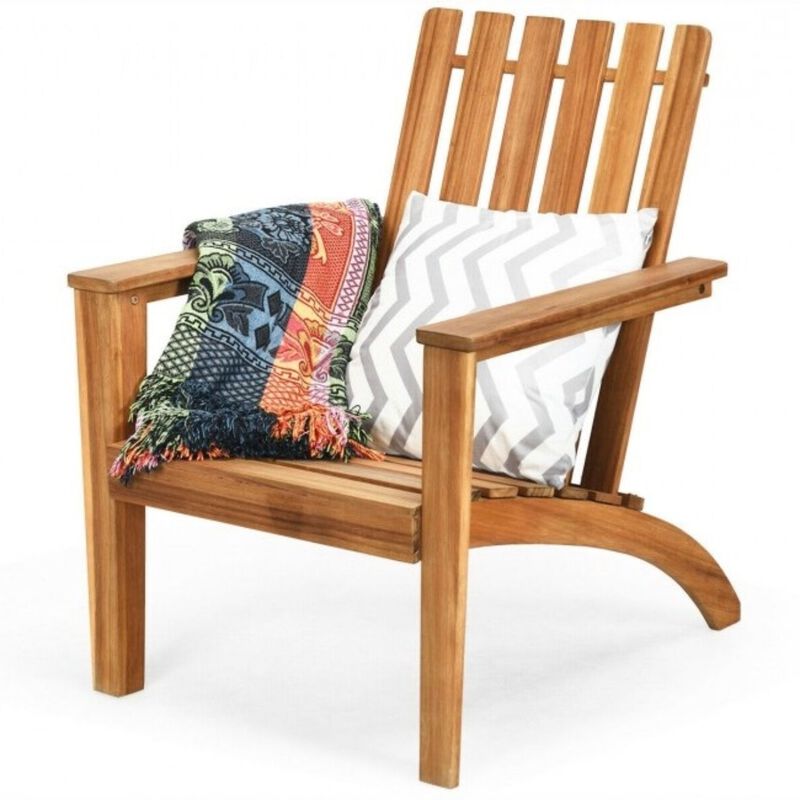 Hivvago Indoor/Outdoor Acacia Wood Adirondack Lounge Armchair