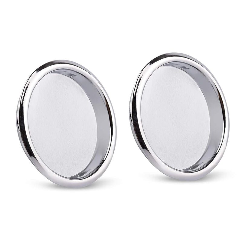 HOMOTEK 2 Pack Closet Door Finger Pull 2-1/8   , Easy Snap in Installation, Chrome Finish,Fits a 5/16   Depth x 2-1/8"" Diameter