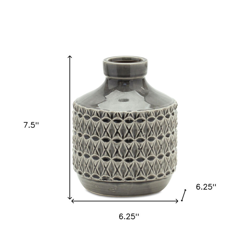 Decorative Geometric Bud Terracotta Vase &ndash; Modern Tabletop Vase for Fresh or Artificial Flowers