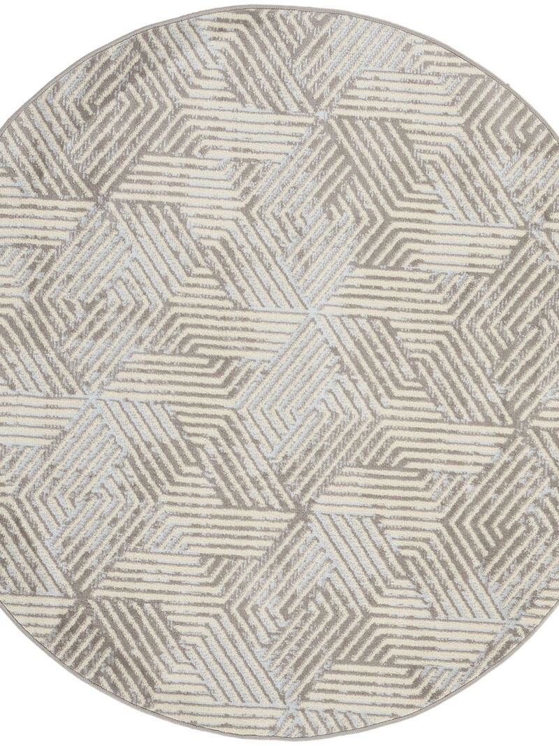 Grafix GRF39 Gray 4' x Round Rug