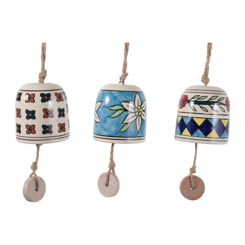 S/3 Ceramic Hand Painted Bells image number 0