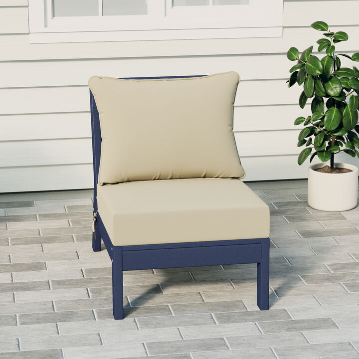 Outdoor HDPE Deep Seating Modular Armless Patio Chair