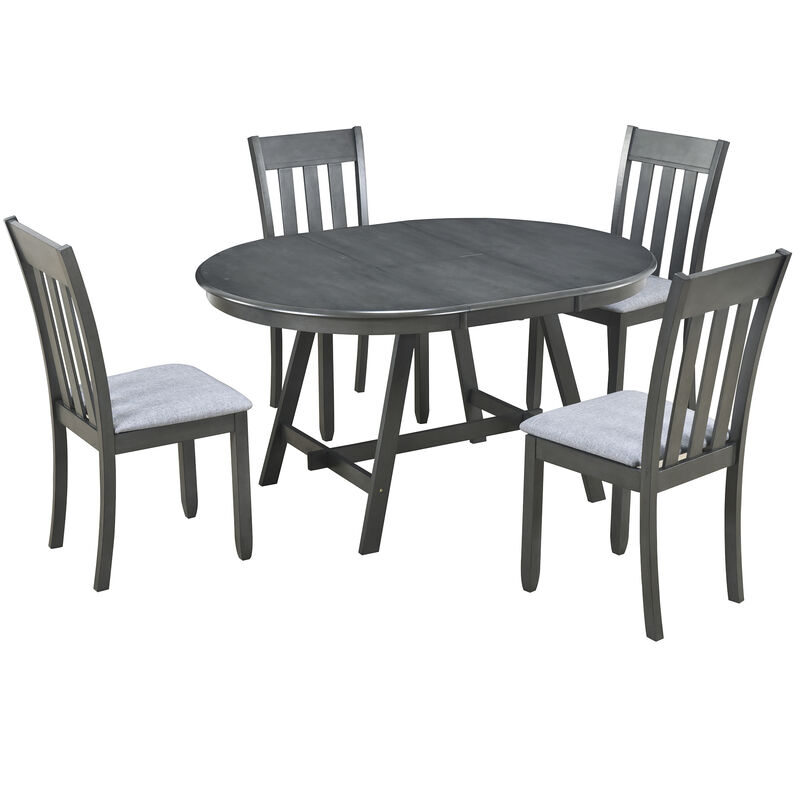 5-Piece Wood Dining Table Set