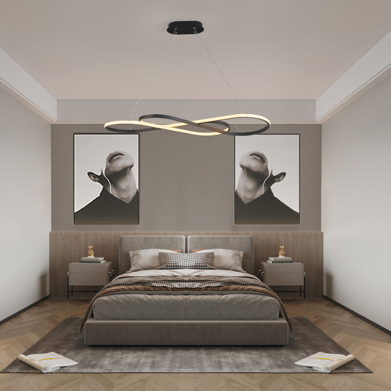ELEMENT ACE Modern LED Pendant Light with Infinity Design, Adjustable Height Hanging Ceiling Fixture for Living Room Dining Room image number 3