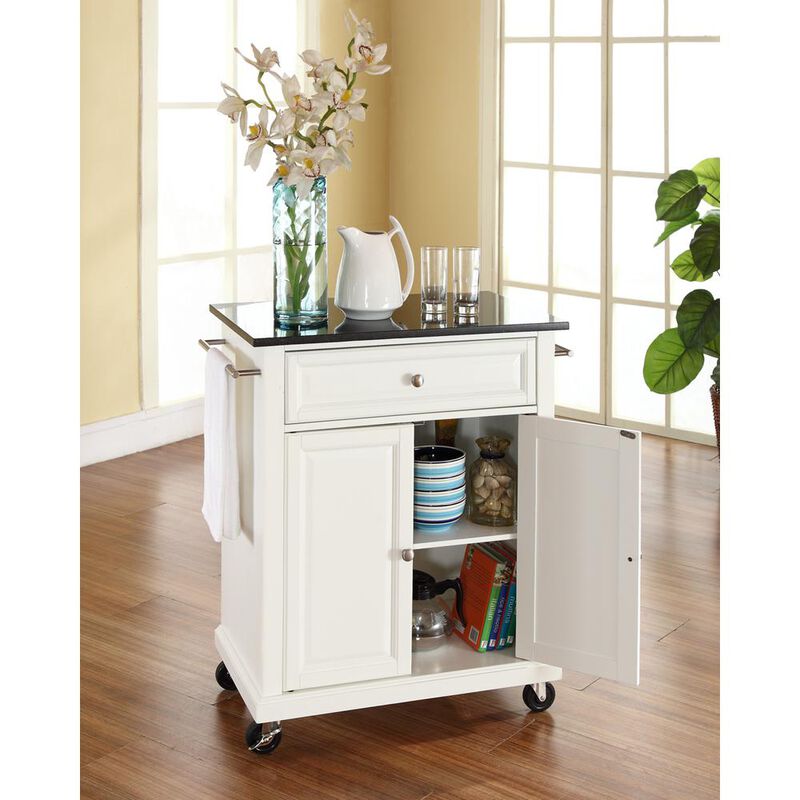 Compact Granite Top Kitchen Cart