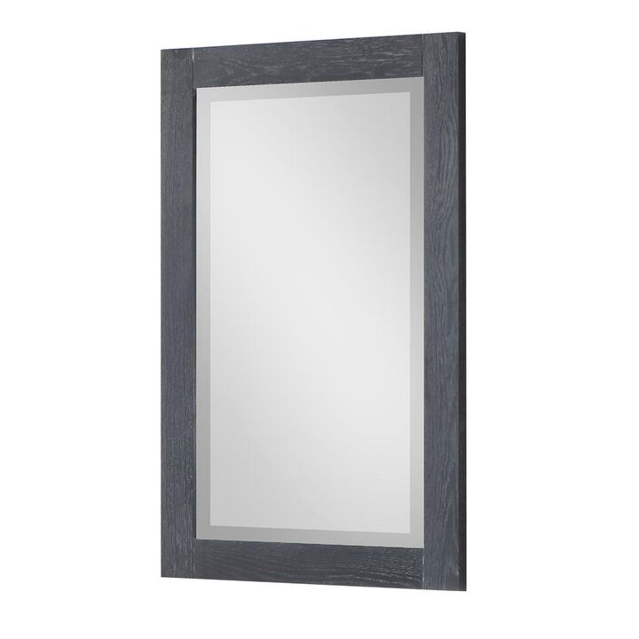 Altair 24 Rectangular Bathroom Wood Framed Wall Mirror in Black Oak