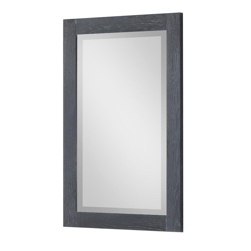 Altair 24 Rectangular Bathroom Wood Framed Wall Mirror in Black Oak