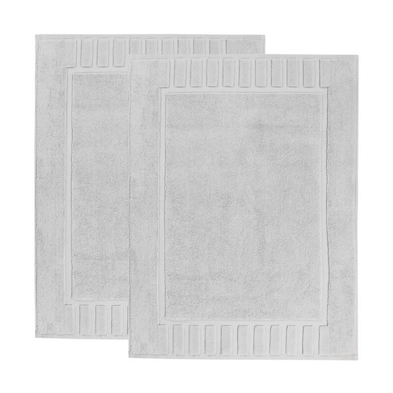 Modern Absorbent Cotton Bath Mat Set of 2 with Washable Fabric image number 0