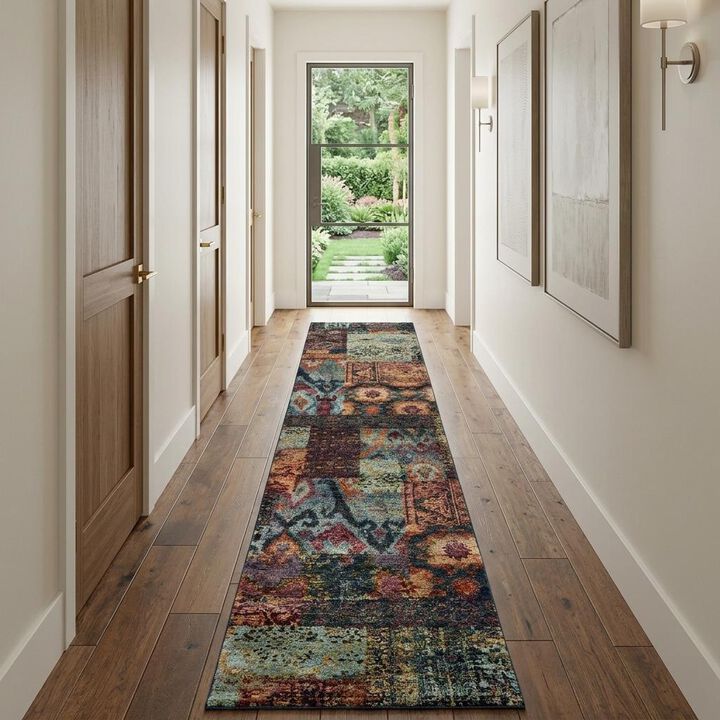 HomeRoots Ikat Runner Rug