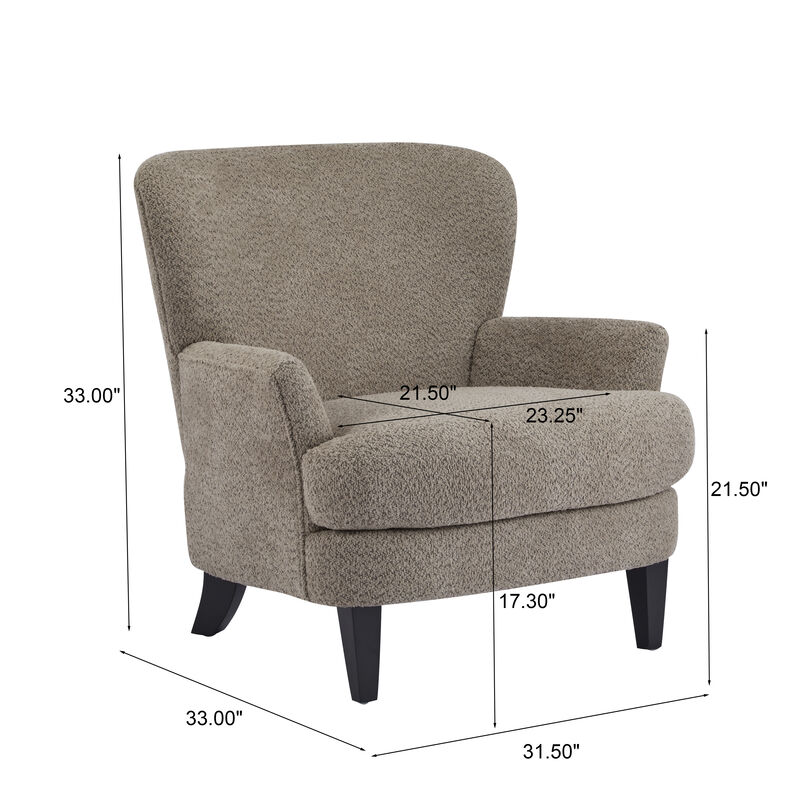 Merax Contemporary Boucle Fabric Club Chair image number 2
