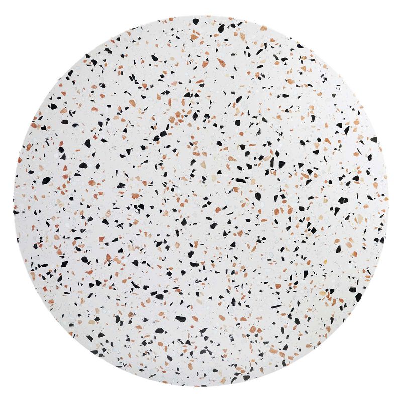 Modway - Zinque 47" Round Terrazzo Dining Table Gold White