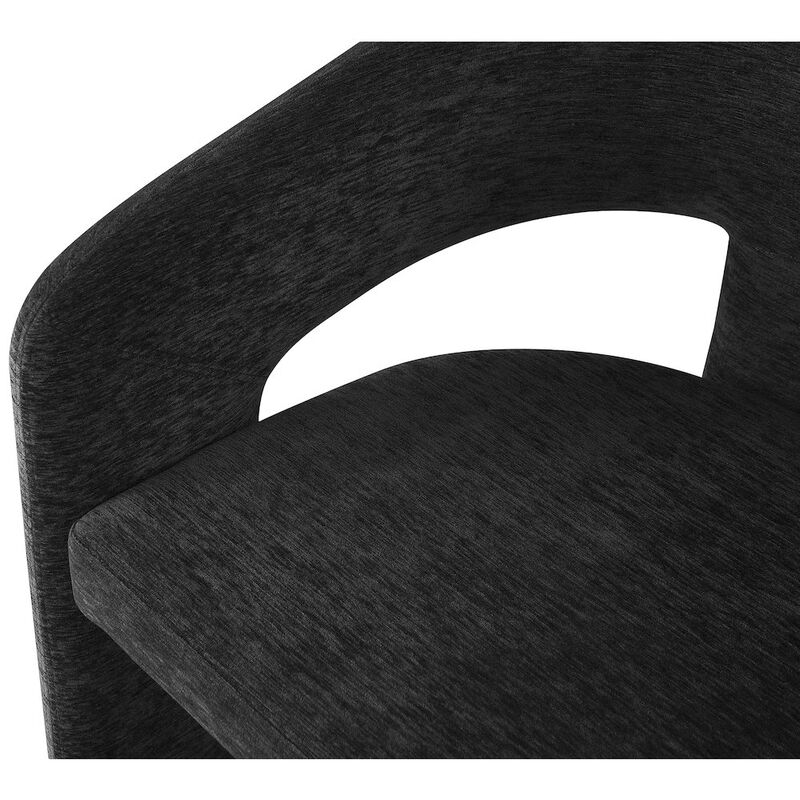 Meridian Furniture Rendition Black Plush Fabric Dining Chair