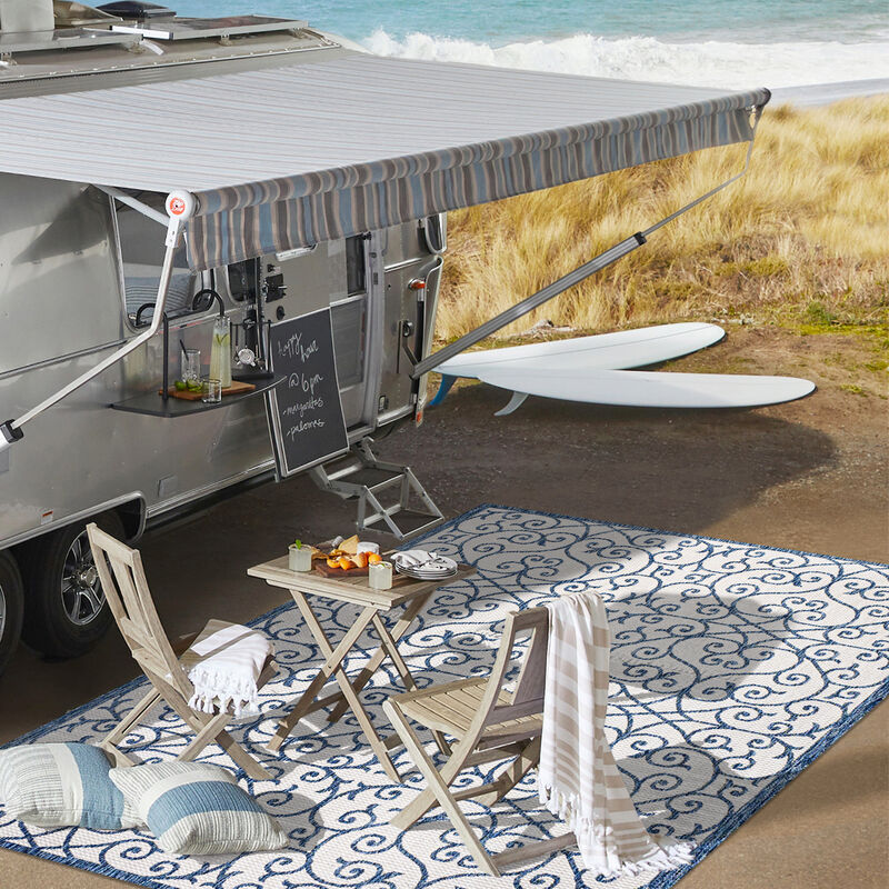 Madrid Vintage Filigree Textured Weave Indoor/Outdoor Area Rug