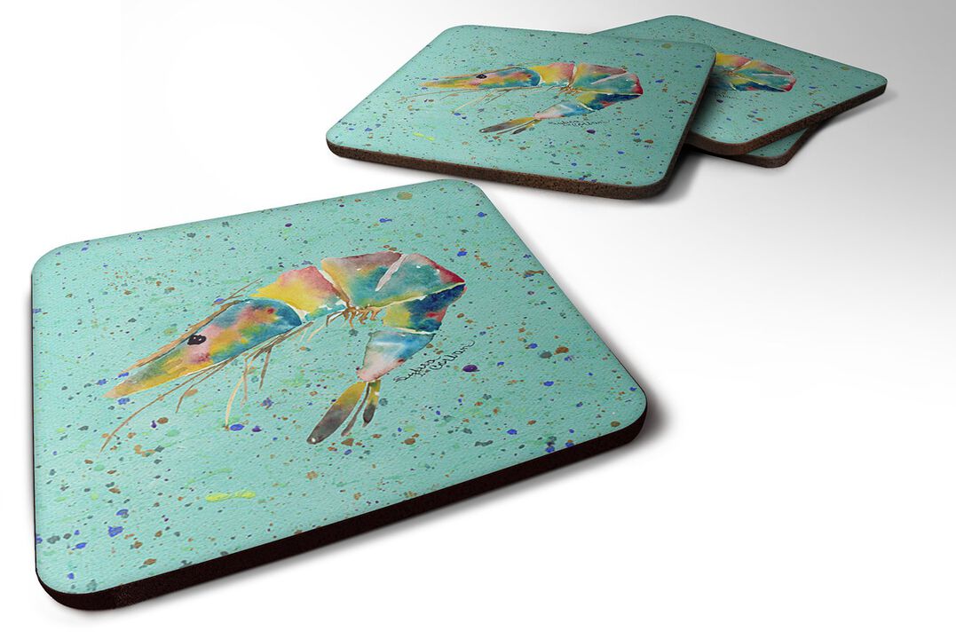 Caroline's Treasures 8460FC Shrimp Foam Coasters (Set of 4), 3.5 H x 3.5 W, Multicolor