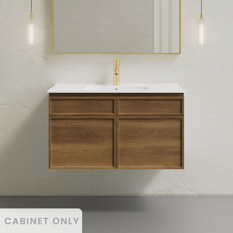 St. Tropez 36" Wall-Mounted Bathroom Vanity Cabinet without Top in Brown Oak image number 1