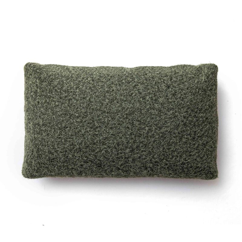 Malolo Green Basketweave 20&rdquo;x12" Rectangular Vegan-Down Pillow