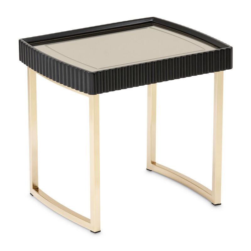Michael Amini Lisbon Nesting Tables, Set of 3 - Silken Matte Black