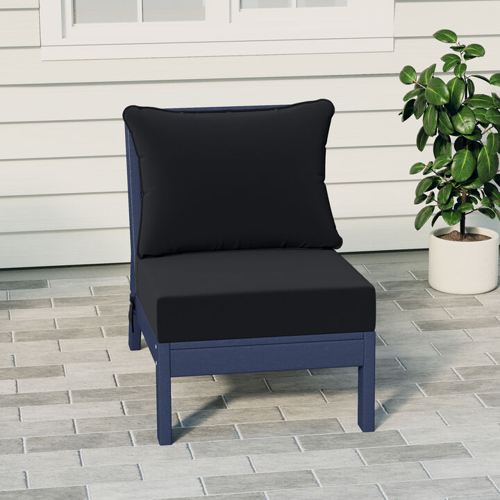 Outdoor HDPE Deep Seating Modular Armless Patio Chair