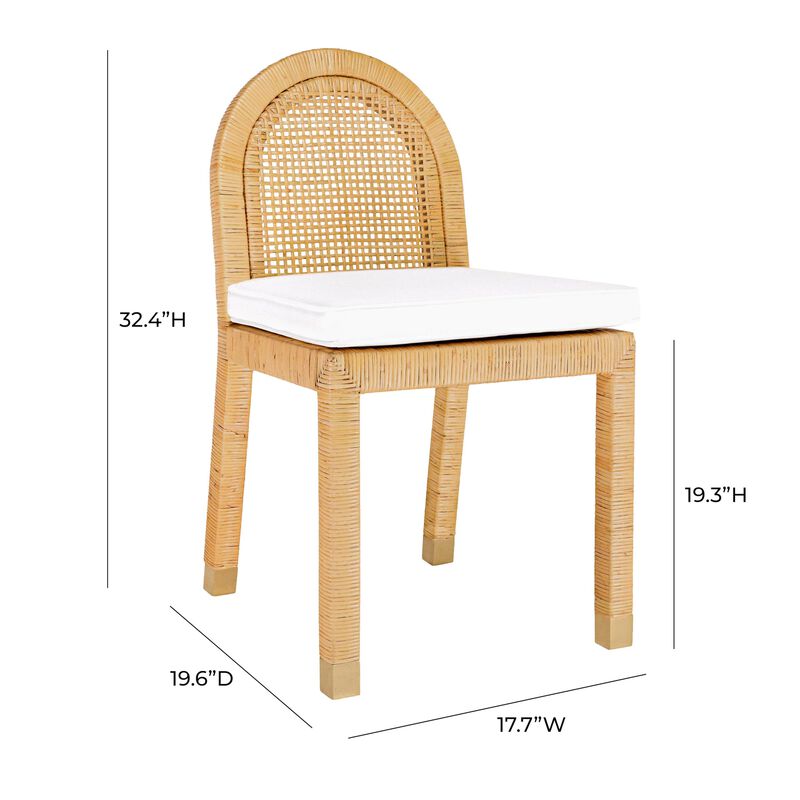 Tov Furniture Amara Cream Linen Arched Dining Chair image number 2