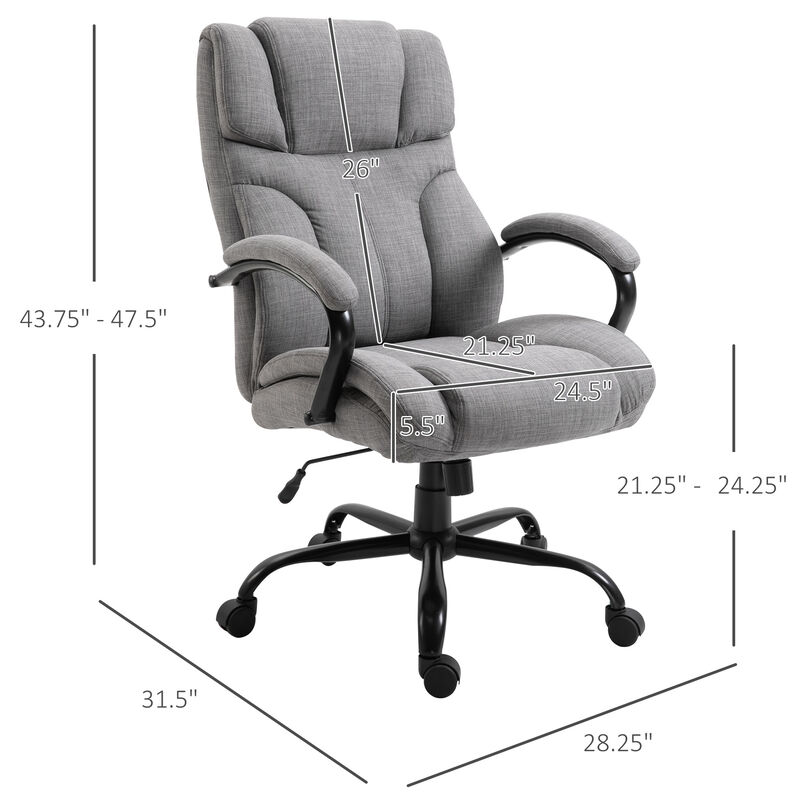 500lbs Indoor Home Gaming Swivel Chair w/ & Height Adjustments, Deep Grey