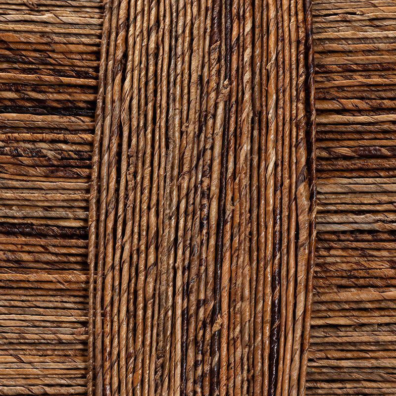 bali & pari Chabela 2-Piece Handwoven Seagrass Armchairs - Solid Mango Wood Frame Dining Chair with Woven Seat and Backrest, Rustic Boho Style Kitchen or Dining Room Seating, Medium Brown