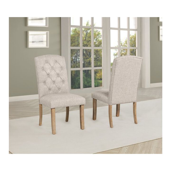 Best Quality Furniture Beige Dining Chairs Wood Legs In Beige Color
