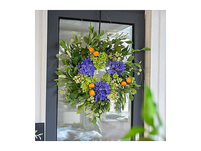 Spring Wreaths Front Door 24 Inch Summer Wreath Outdoor Silk Hydrangea White image number 2