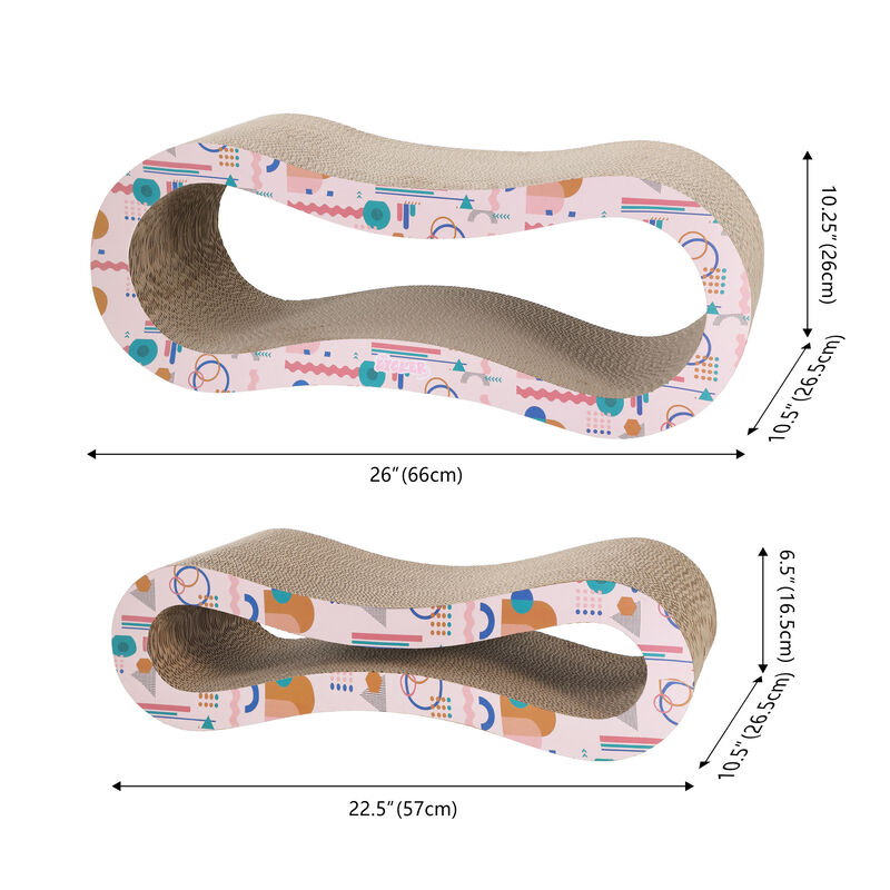 Suvi Modern Cardboard Infinity 2-in-1 Lounge Bed Cat Scratcher with Catnip