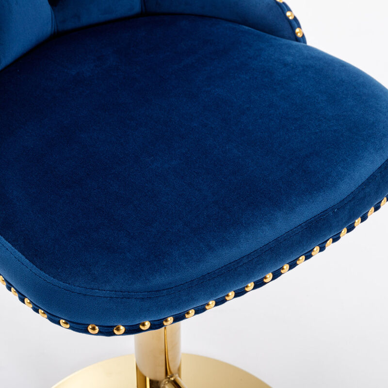 Streamdale Modern Blue Velvet Bar Stools, Set of 2 image number 9
