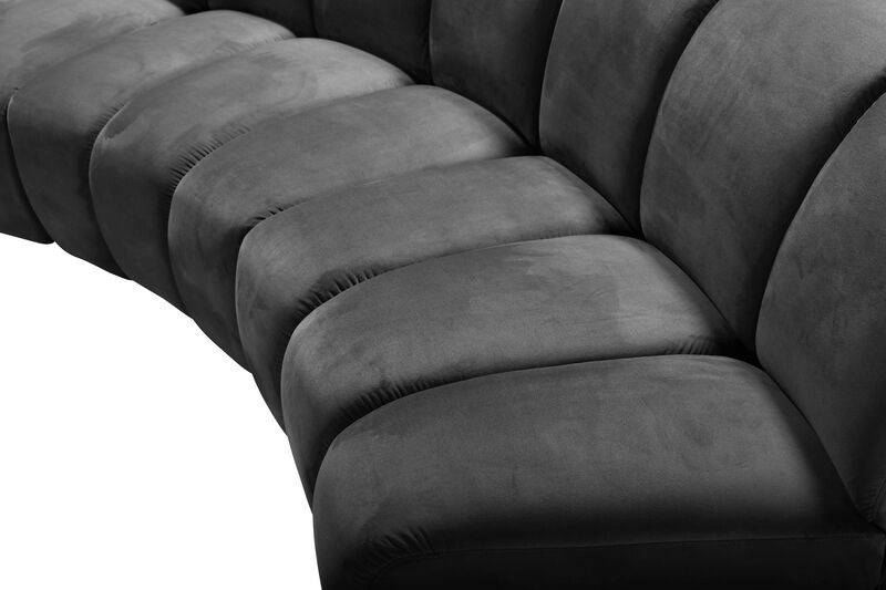 Meridian Furniture Infinity Grey Velvet 3pc. Modular Sectional image number 8
