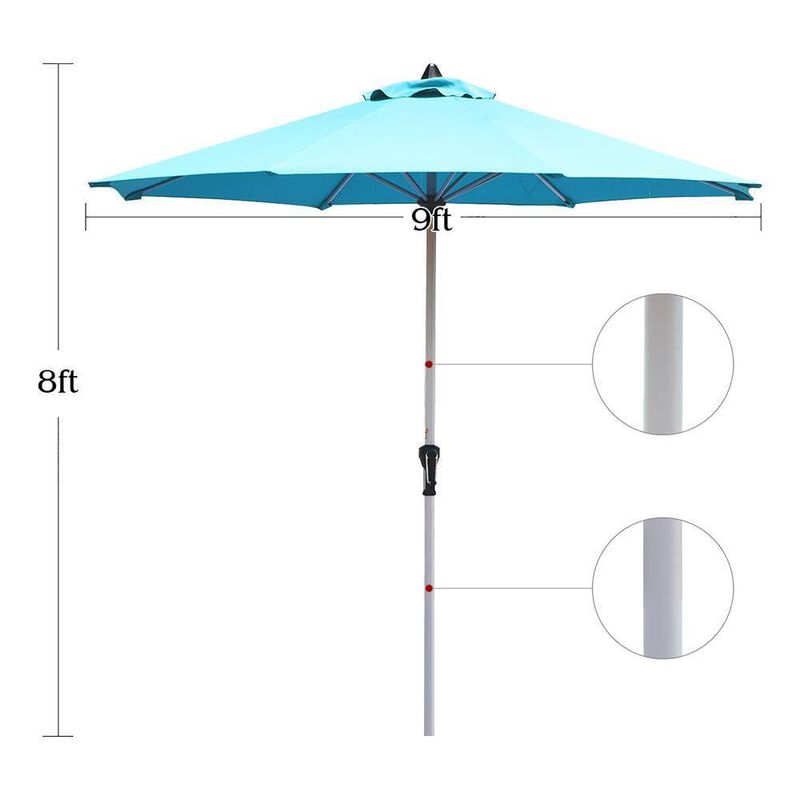 Mondawe 9 Feet Patio Outdoor Market Umbrella with Aluminum Pole without Weight Base image number 6