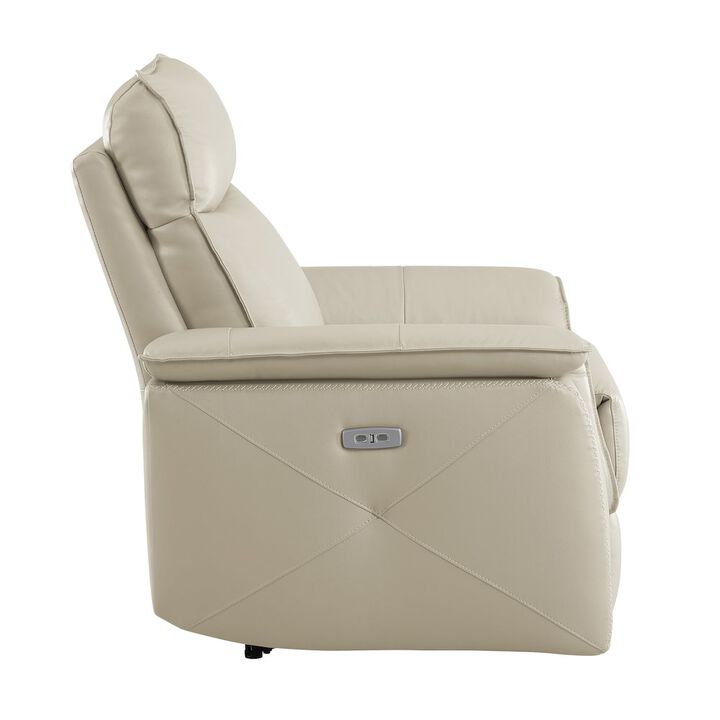 Lexicon Maroni Leather Power Reclining Chair In Taupe