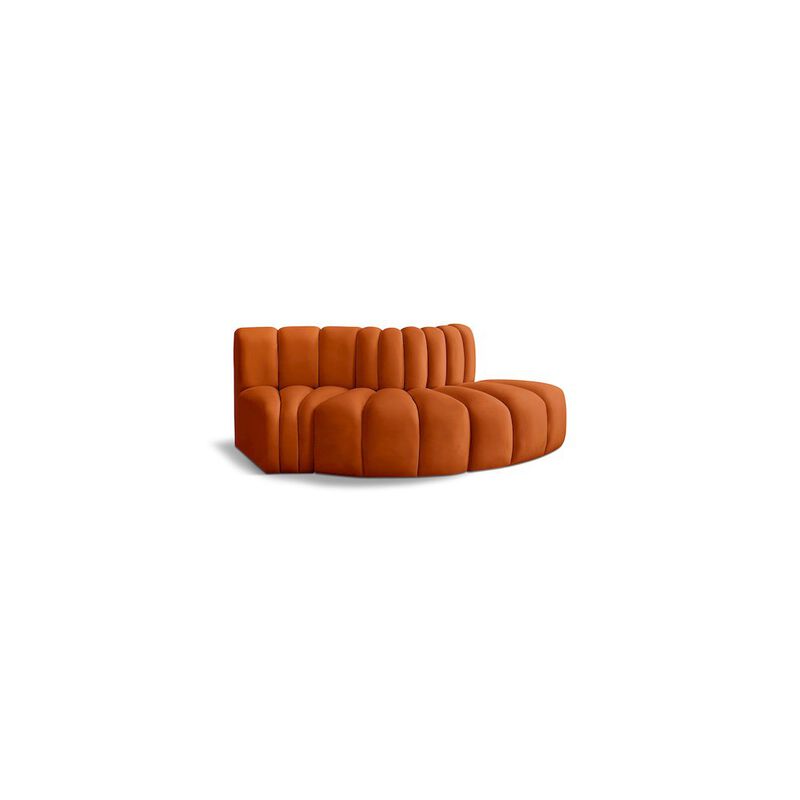 Meridian Furniture Arc Cognac Velvet Modular Sofa