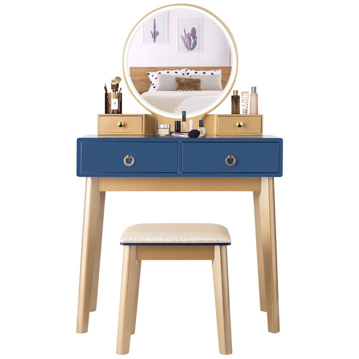 Makeup Vanity Table Set 3 Color Lighting Dressing Table