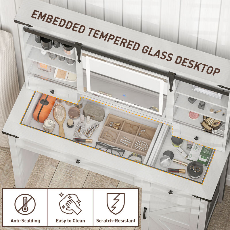 Elegant Dressing Table / Makeup Table with Storage for Bedroom or Vanity