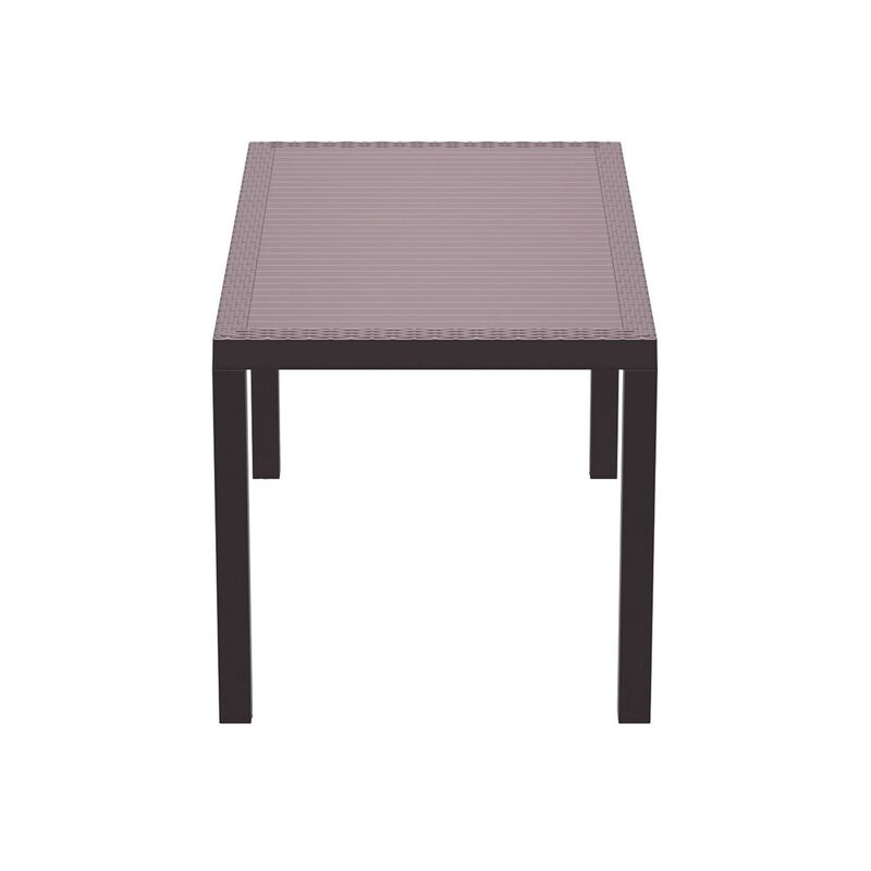 55" Gray Wickerlook Rectangular Patio Dining Table