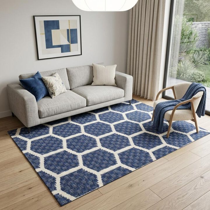 HomeRoots Abstract Non Skid Area Rug