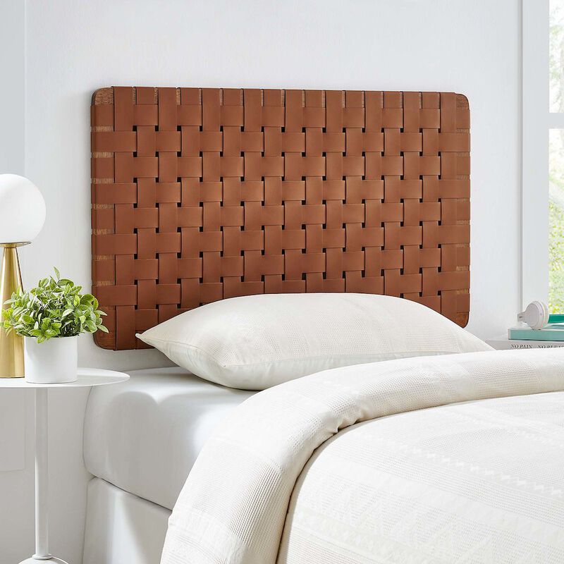Sparta Weave Wall-Mount Vegan Leather Twin Headboard image number 6