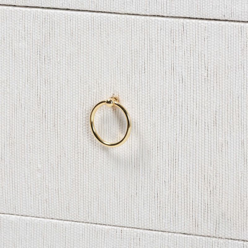 bali & pari Xavier Grasscloth Tall Storage Cabinet - Woven Accent Displaying Tower Bookcase with Open Shelves and Drawers, Space-Saving Organizer for Living Room, Bedroom, or Entryway