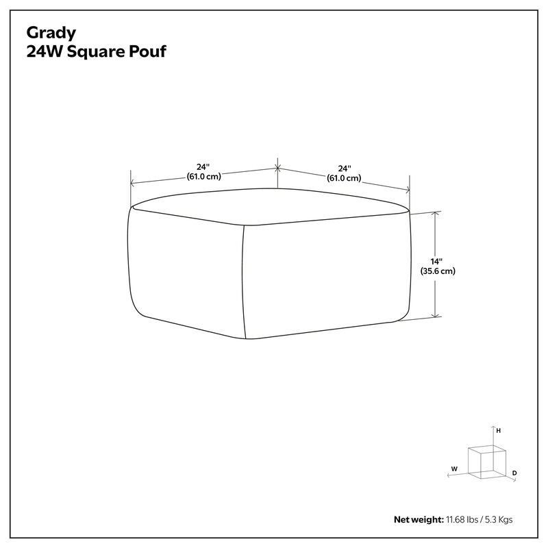 Simpli Home Grady 24W Square Stripe Woven Pouf image number 8