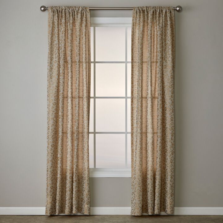 SKL Home By Saturday Knight Ltd Cheetah Spot Window Curtain Panel - 56X63", Toast